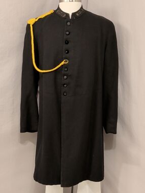 1913 Antique Providence RI Men's Black Wool Antique Military Dress Frock Coat